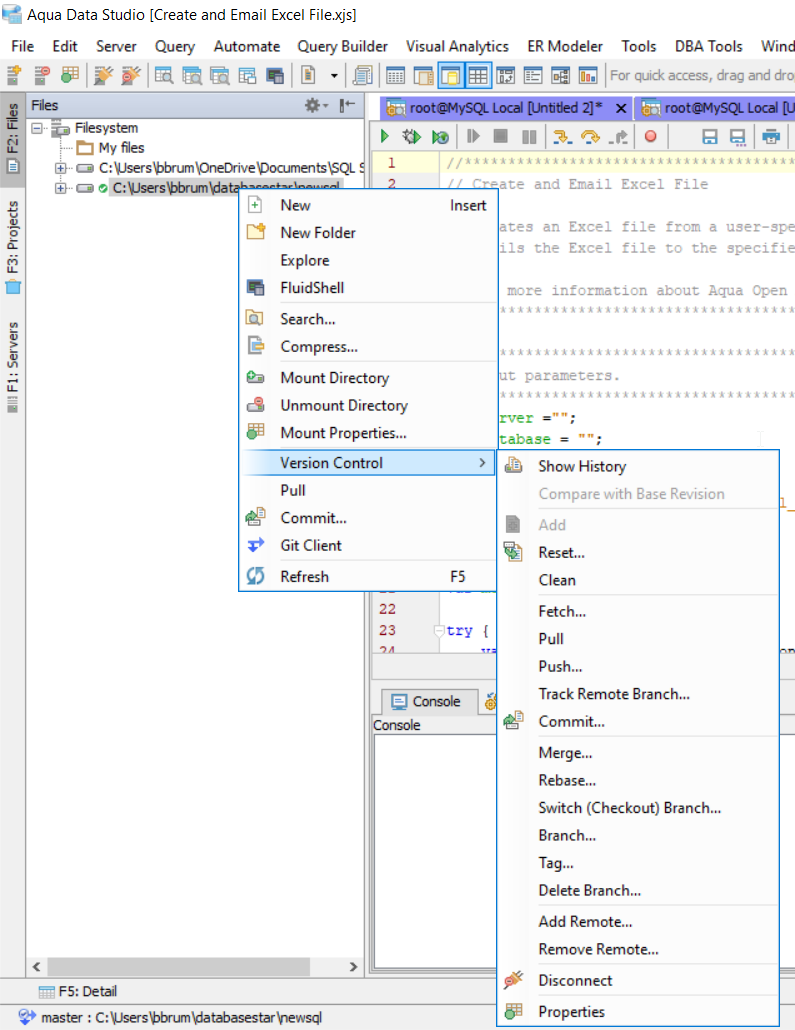 Version Menu