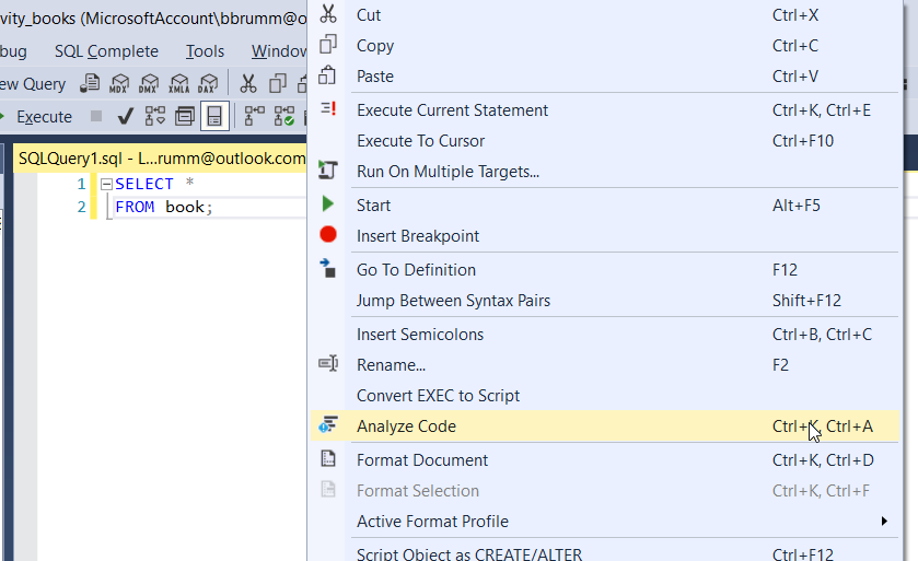 right click analyse