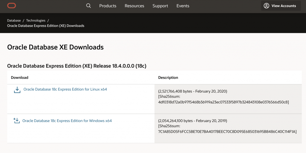 06 oracle express downloads