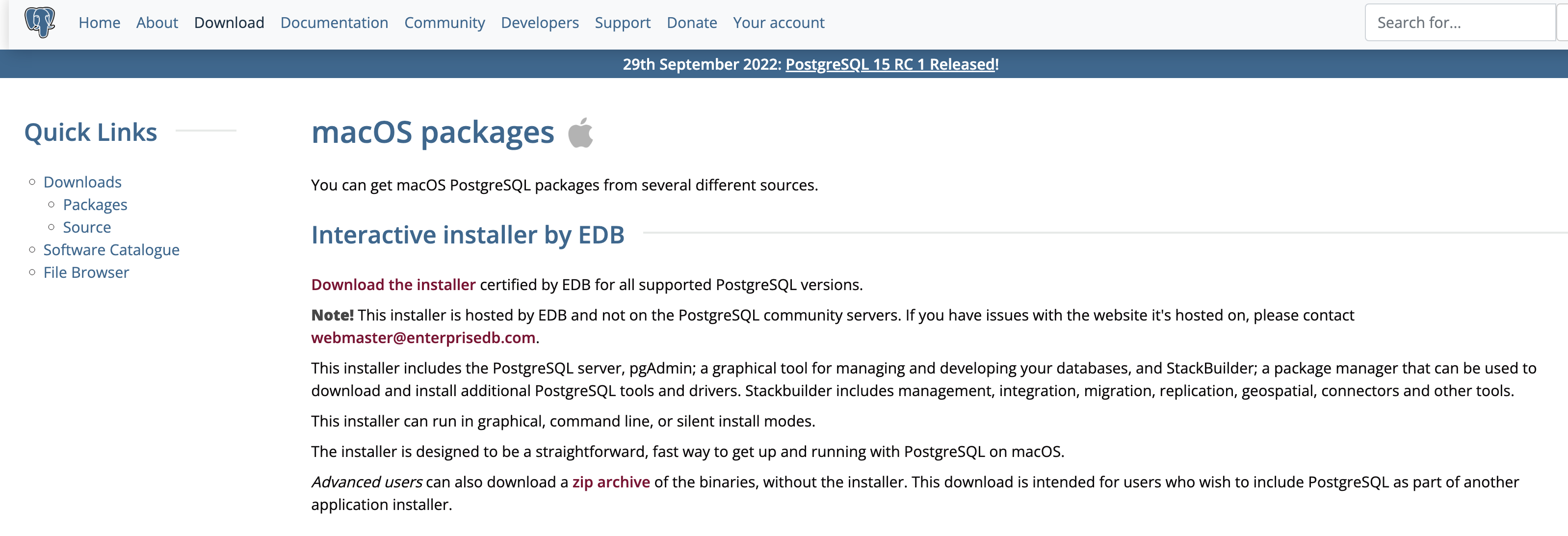 postgres macos packages