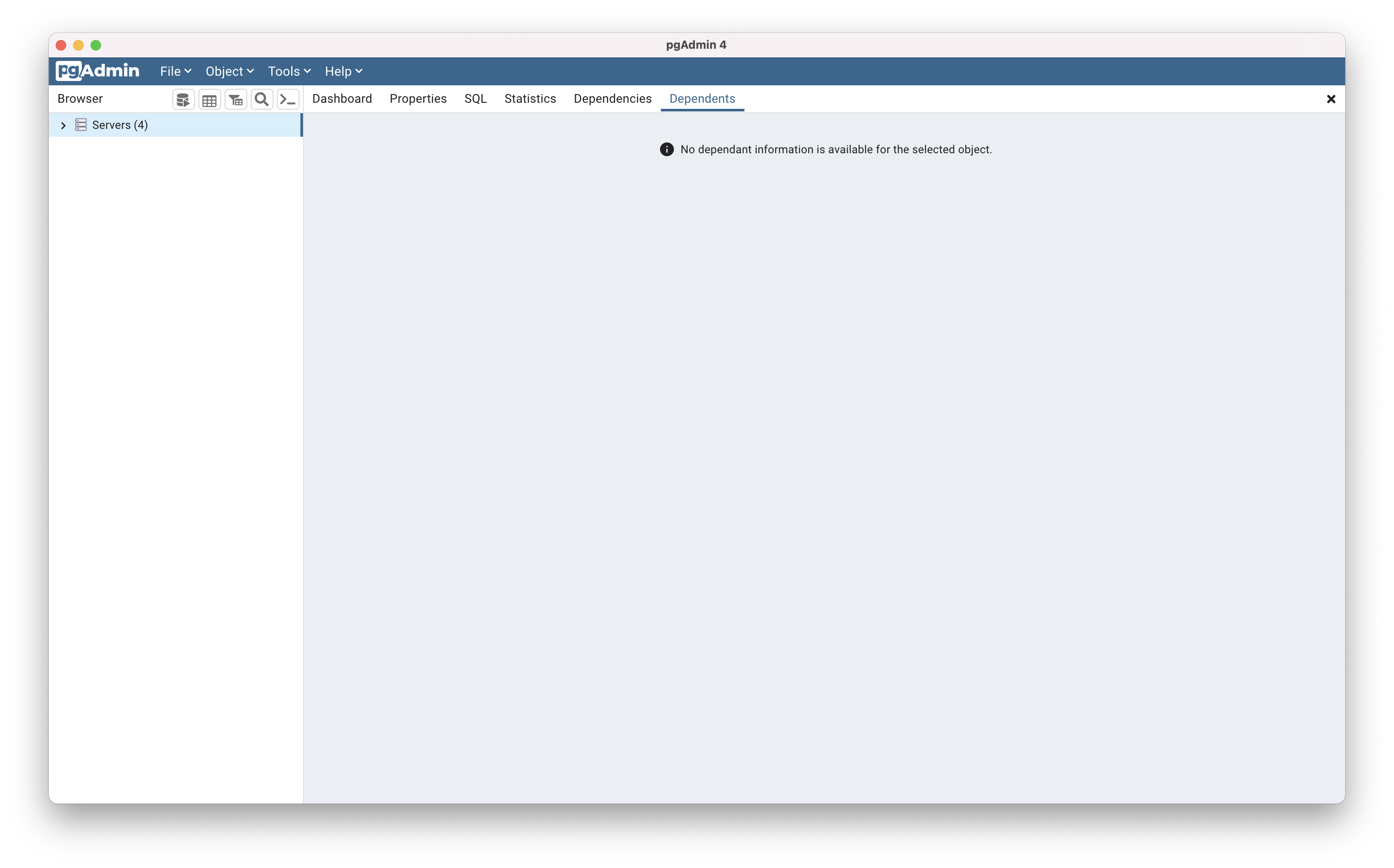pgadmin main window