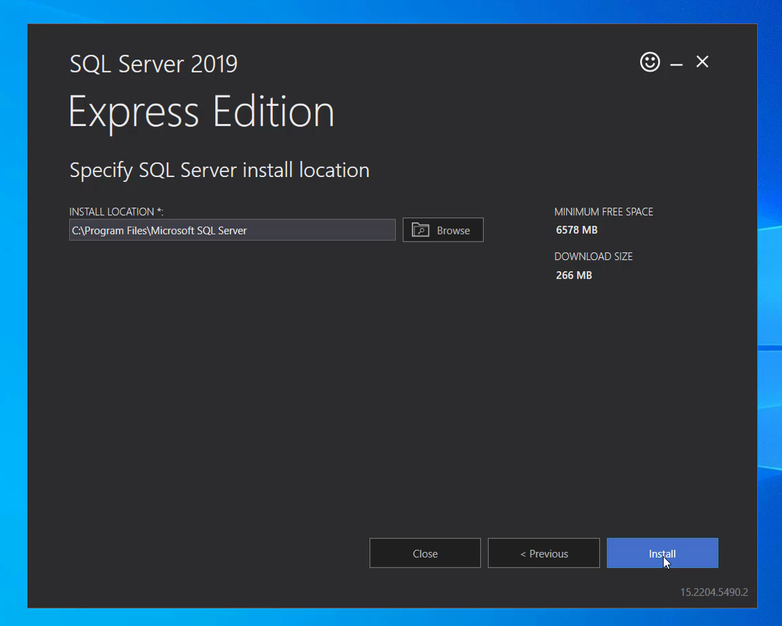install sql server 08