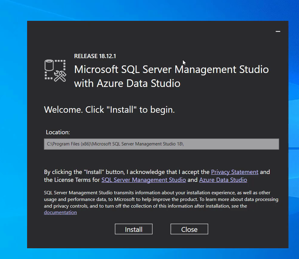 install sql server 12