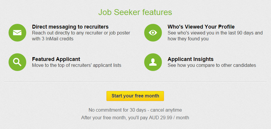 LinkedIn Job Seeker Features