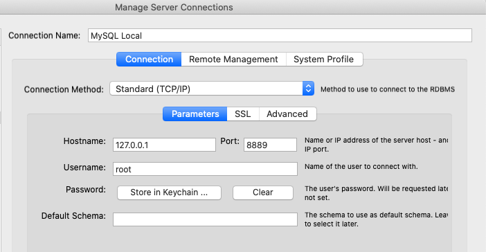 MySQL Workbench localhost connection