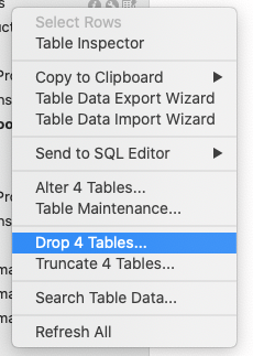 drop table