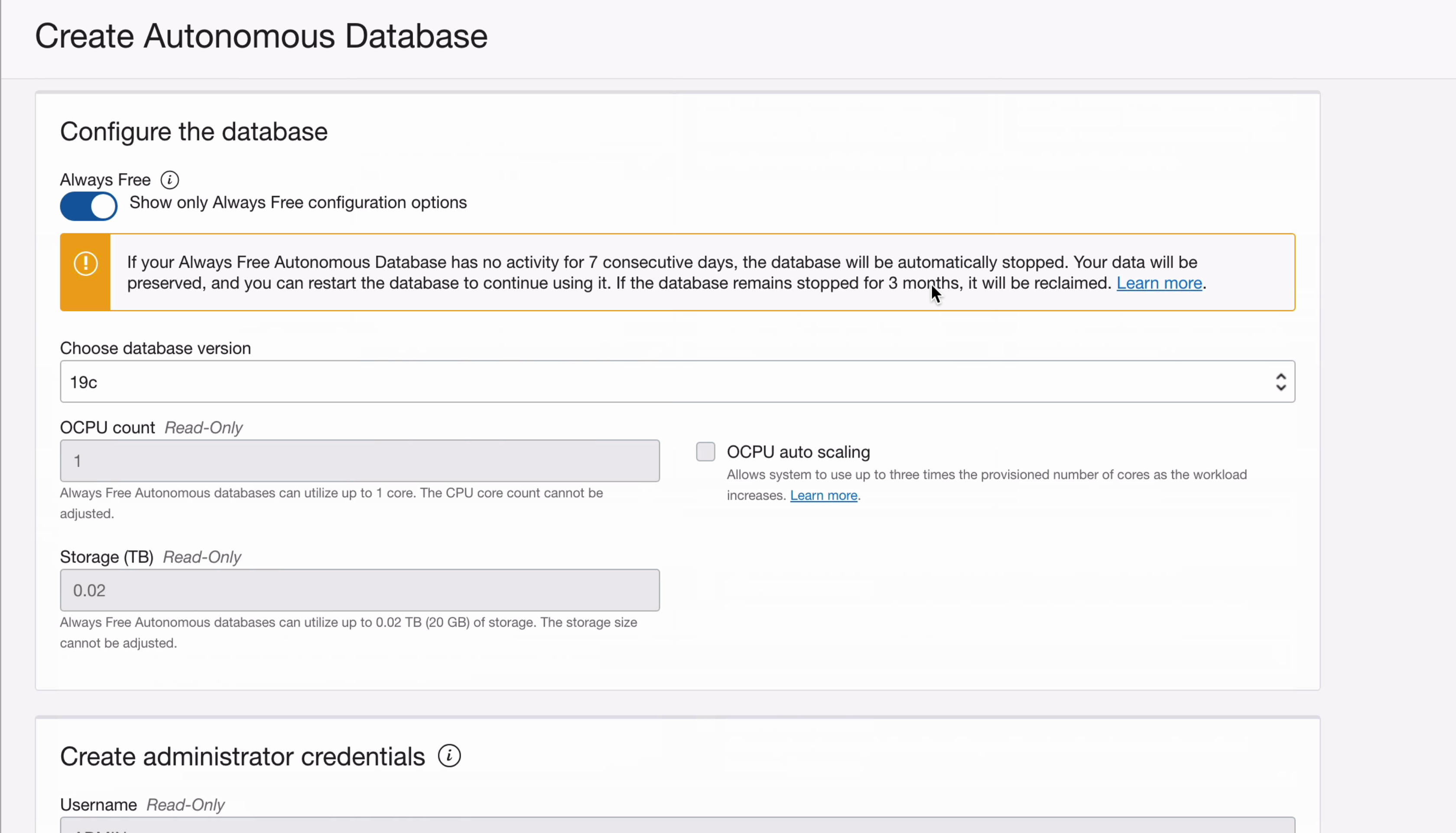 oracle free cloud 15