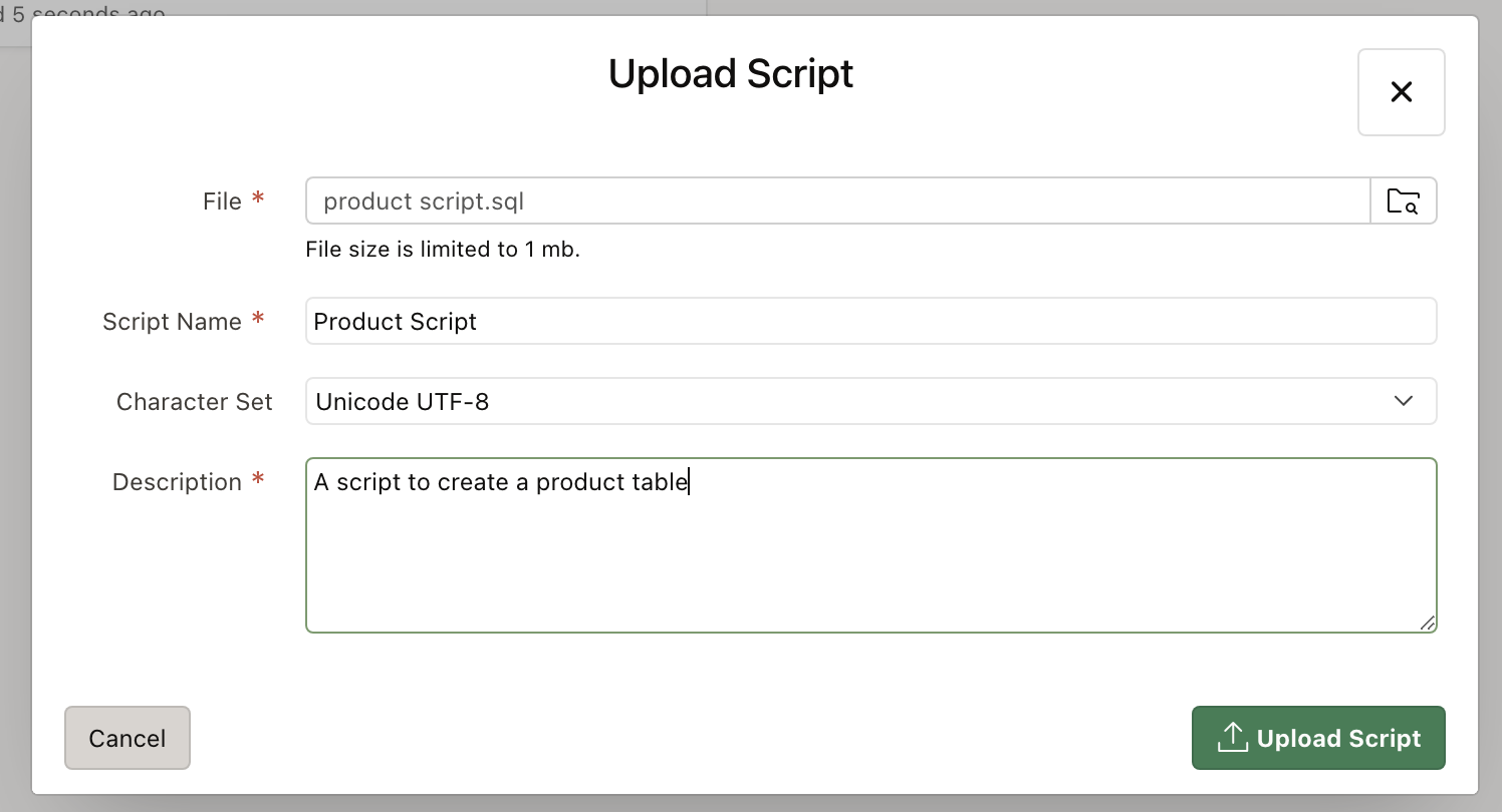 28 upload script populated