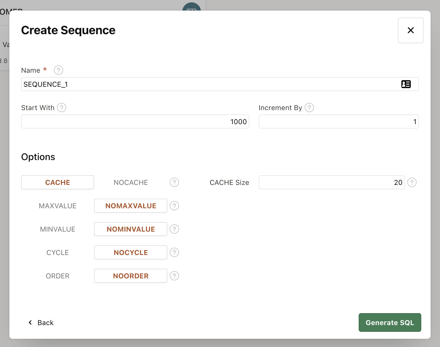 34 create sequence