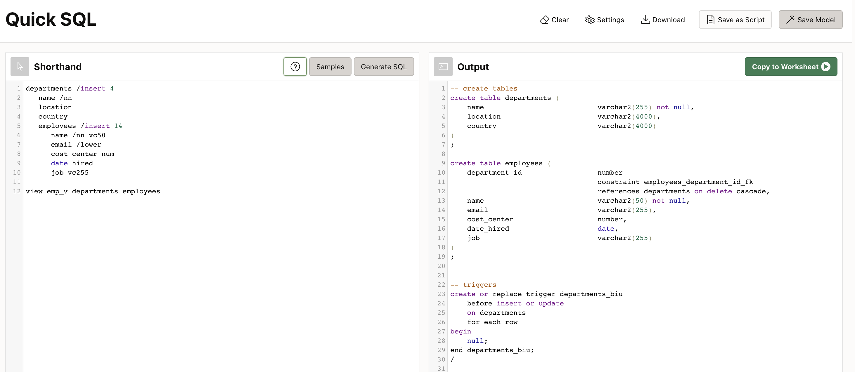 36 quick sql example