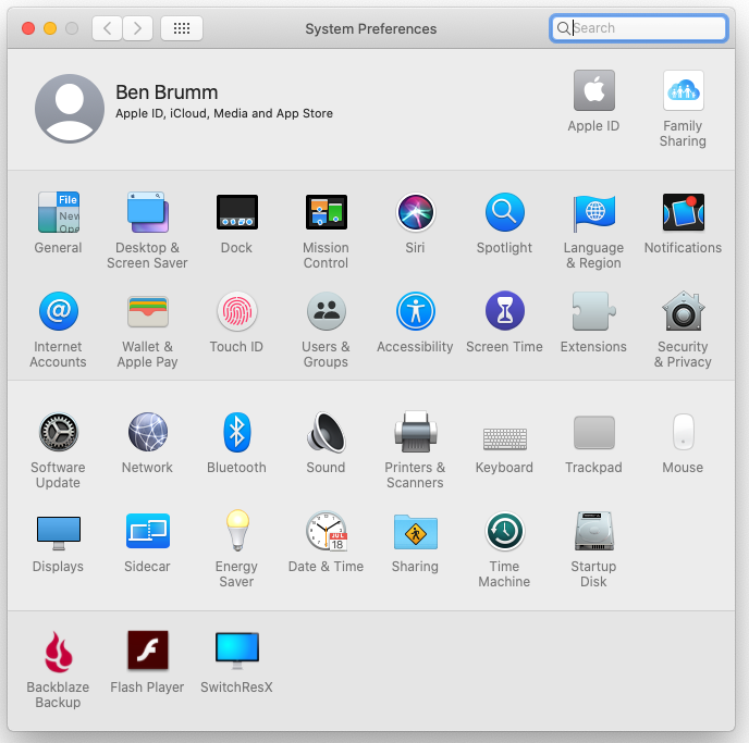 MacOS System Preferences