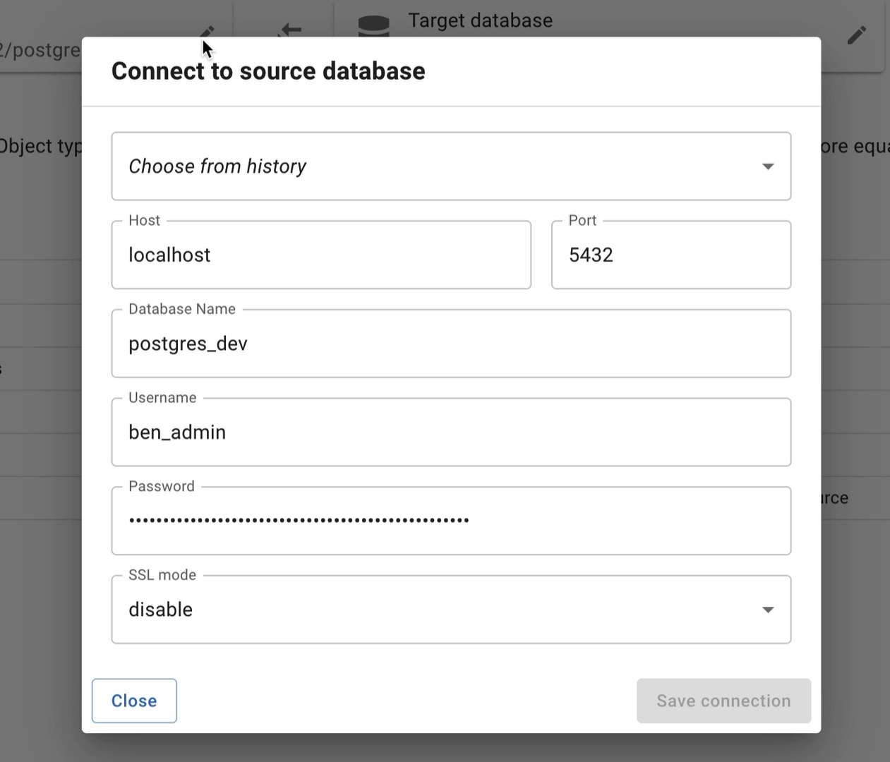 Source database