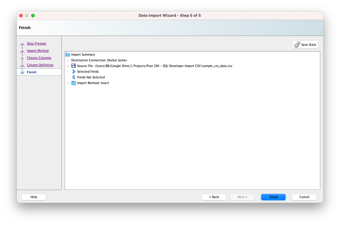 sql developer import 11