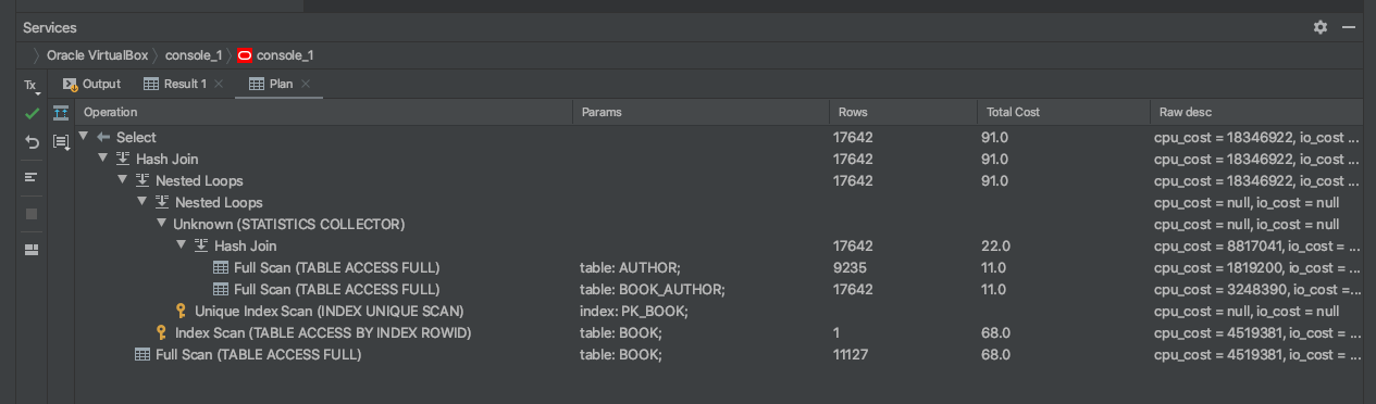 datagrip execution plan 3