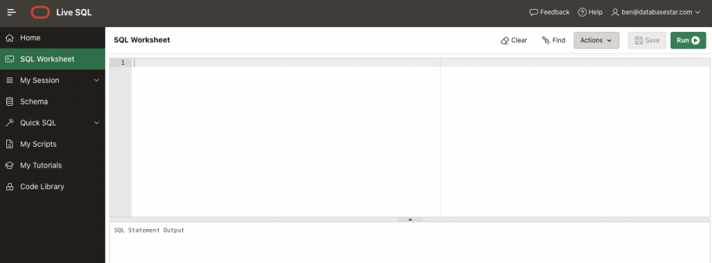oracle live sql