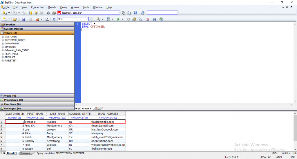SQL DBX