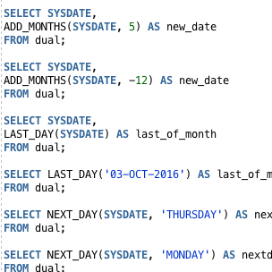 Oracle date functions