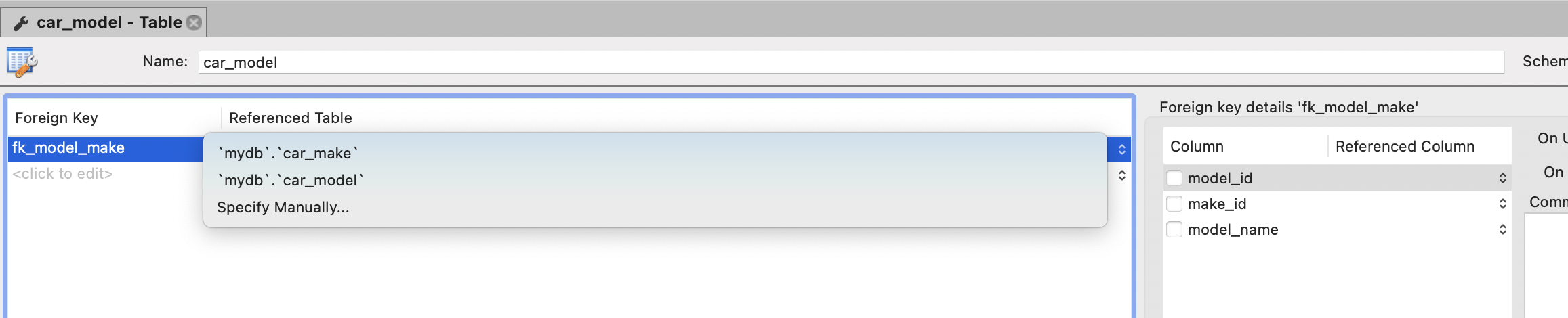 mysql workbench add fk